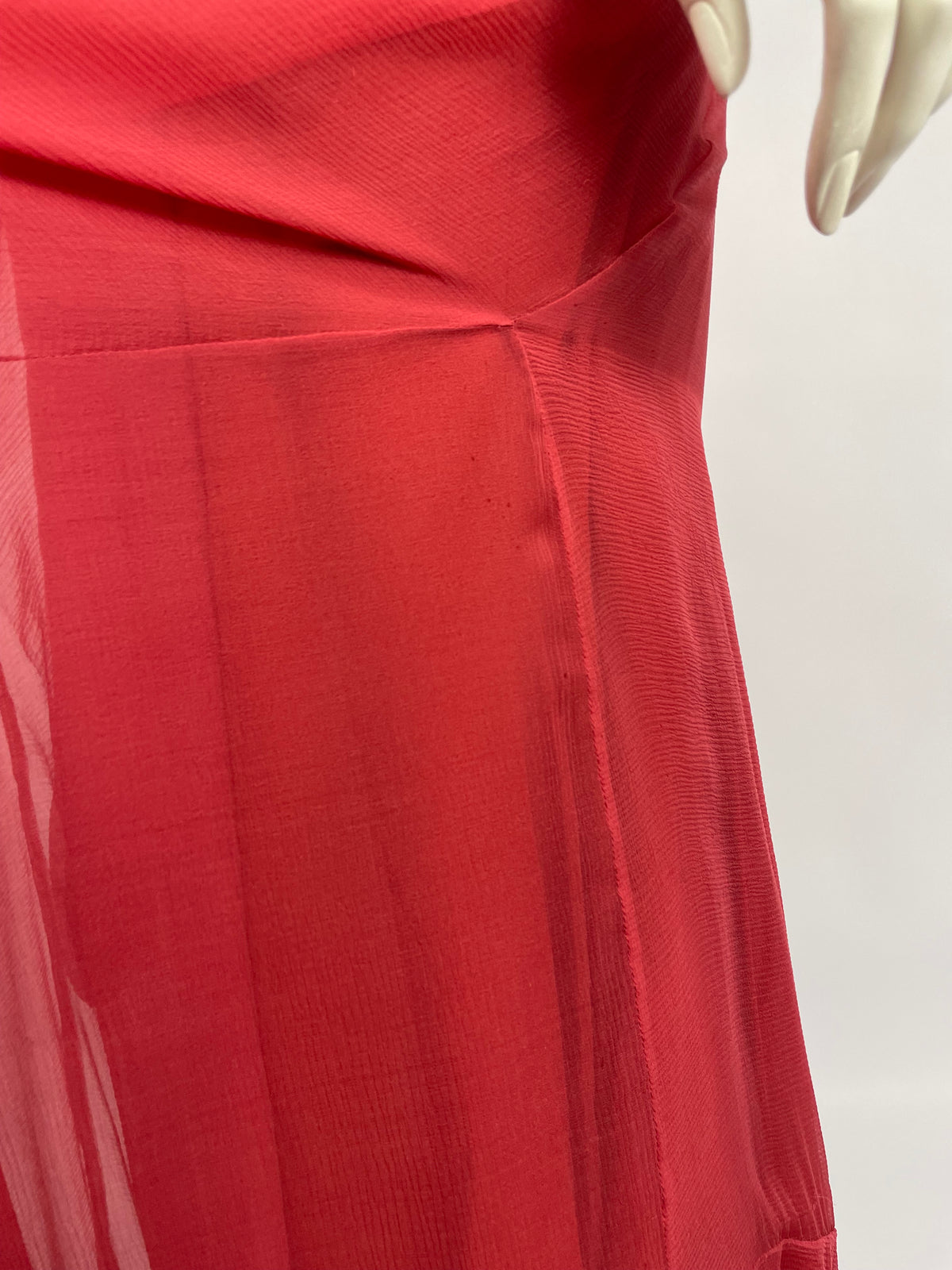 Chloé A/W 2017 red ruffled tie maxi dress.