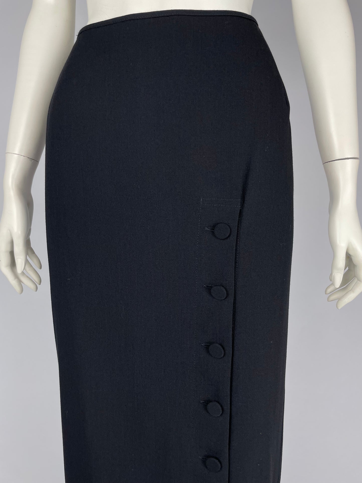 Jean Paul Gaultier wool button up maxi skirt