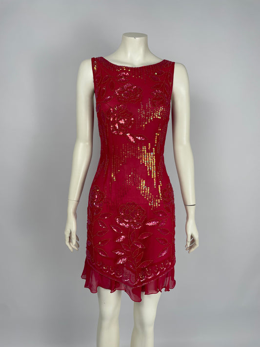 Blumarine 1990’s Red stones and sequins dress.