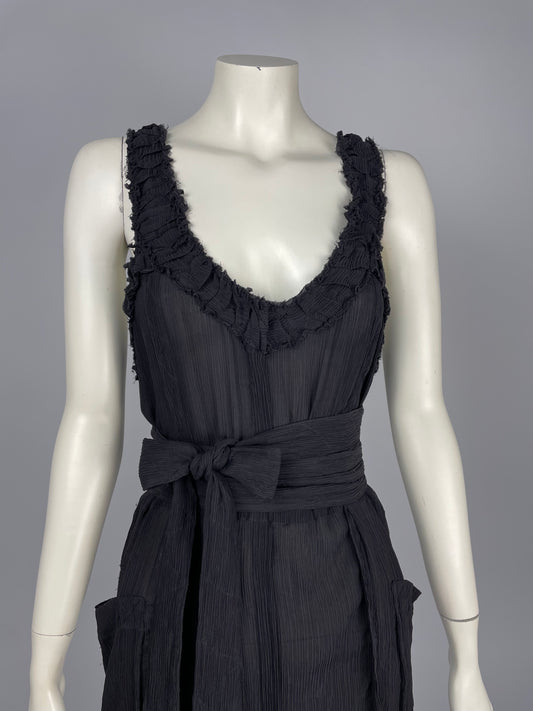 Saint Laurent 2000’s bondage wrinkled mini dress.
