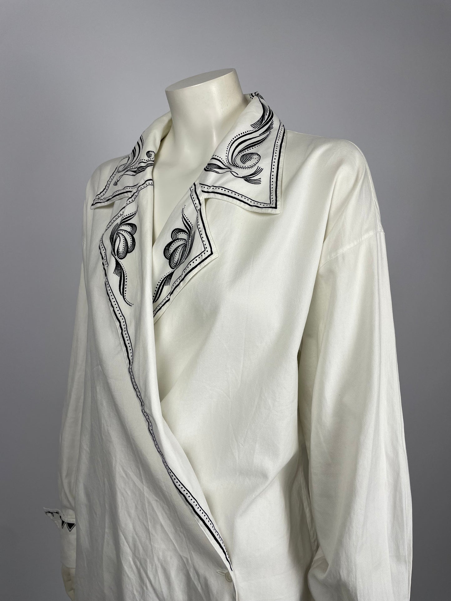 Gianni Versace Couture S/S 1989 tribal print chemise.