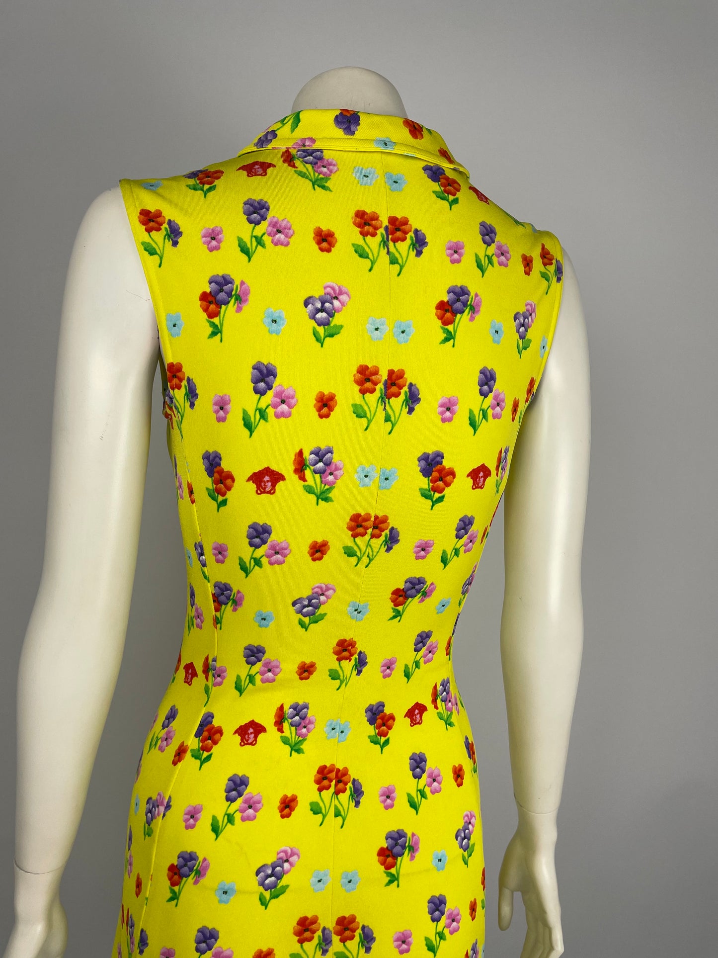 Gianni Versace S/S 1996 yellow button up dress.