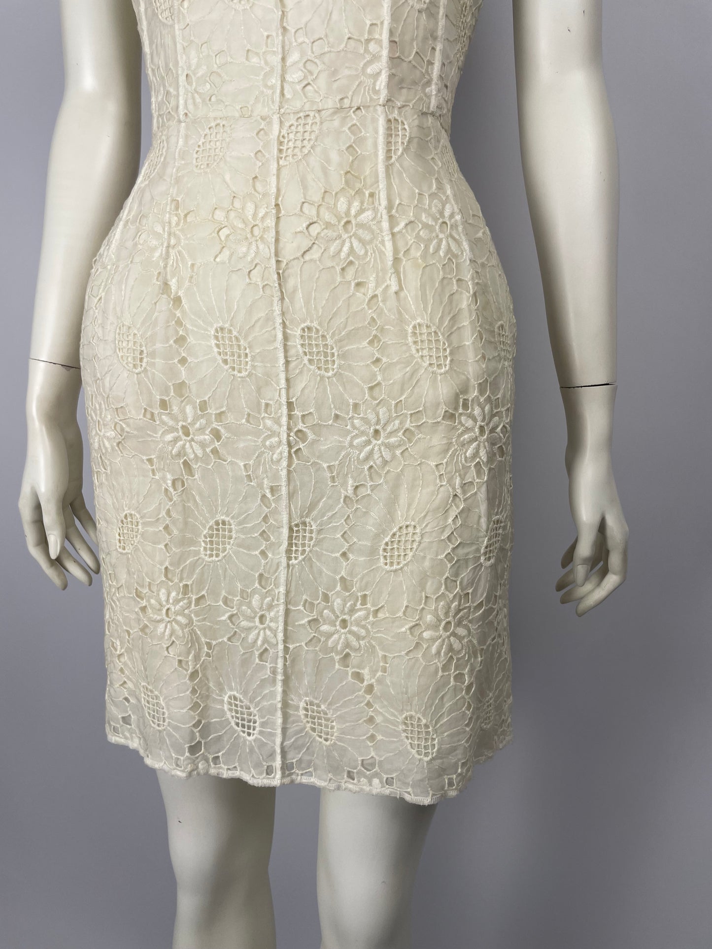 Dolce & Gabbana Cream Jacquard Lace Dress