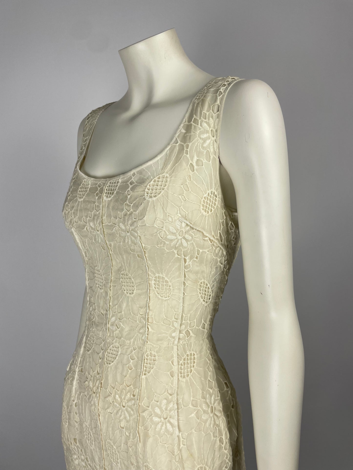 Dolce & Gabbana Cream Jacquard Lace Dress