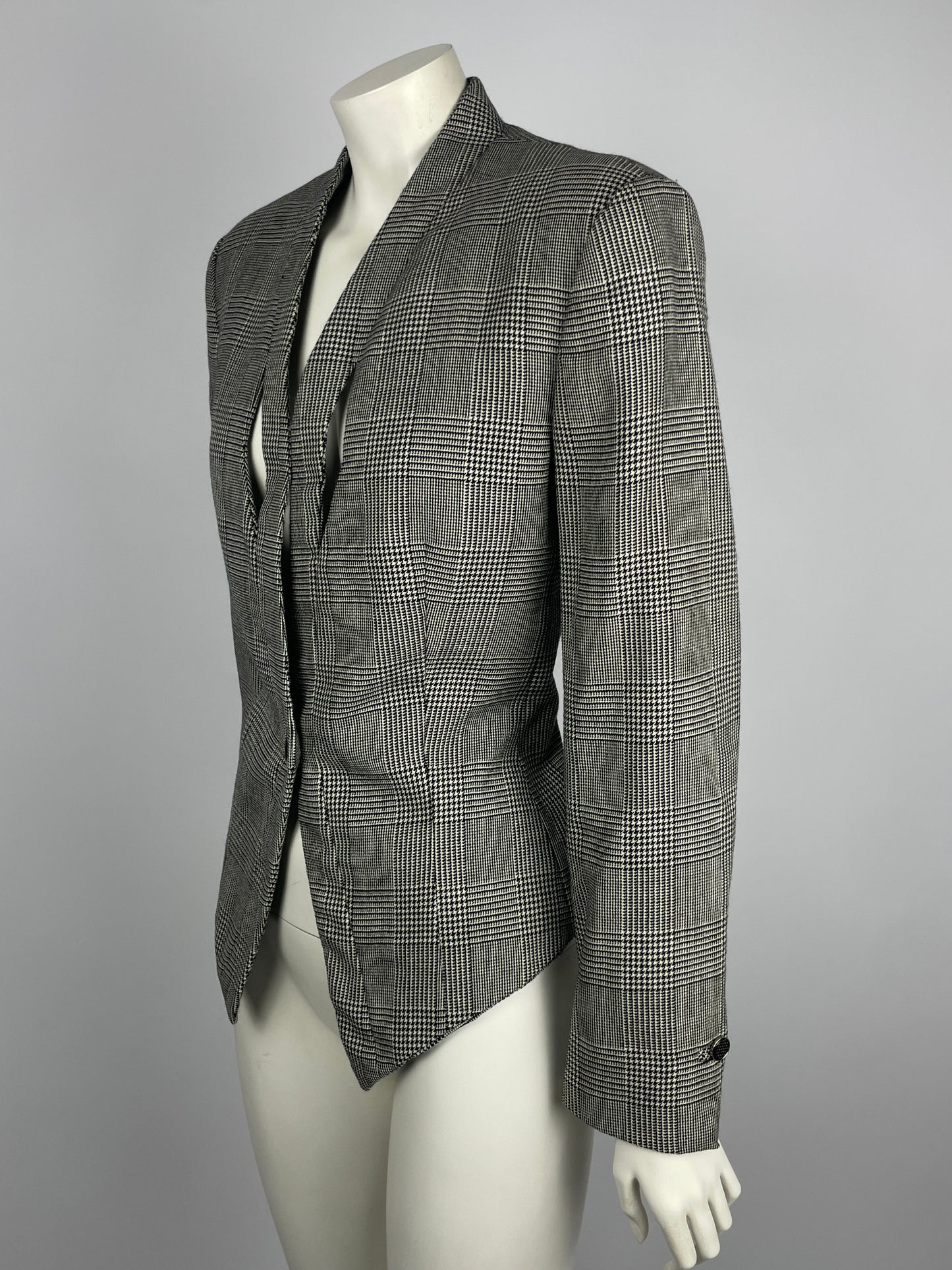Gianni Versace F/W 1989 Houndstooth Cropped Blazer