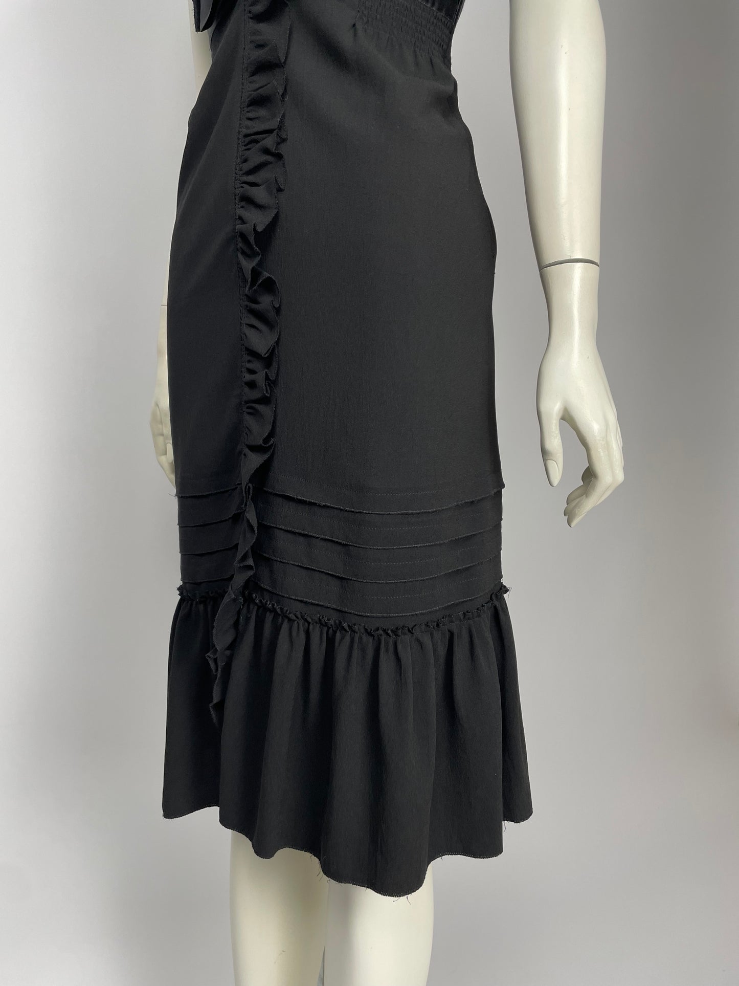 Prada black ruffle dress