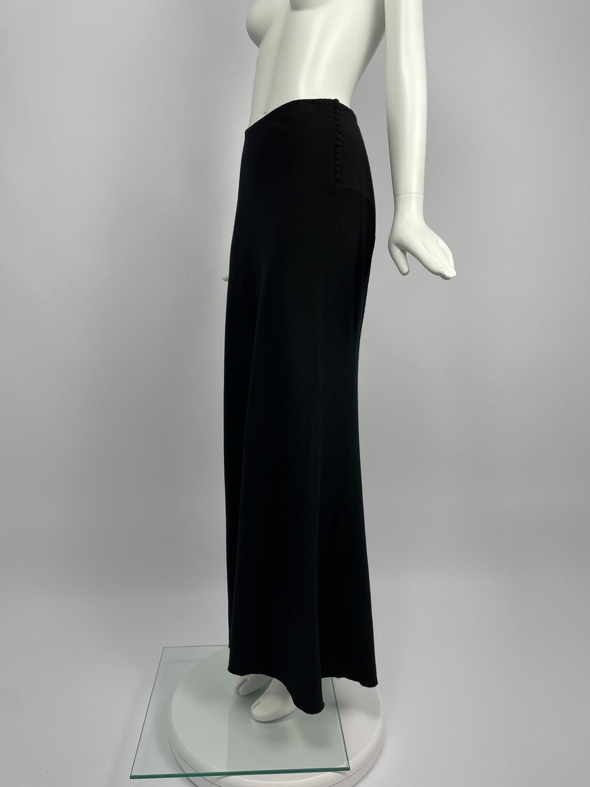 John Galliano F/W 1998 Lined buttons bias cut skirt