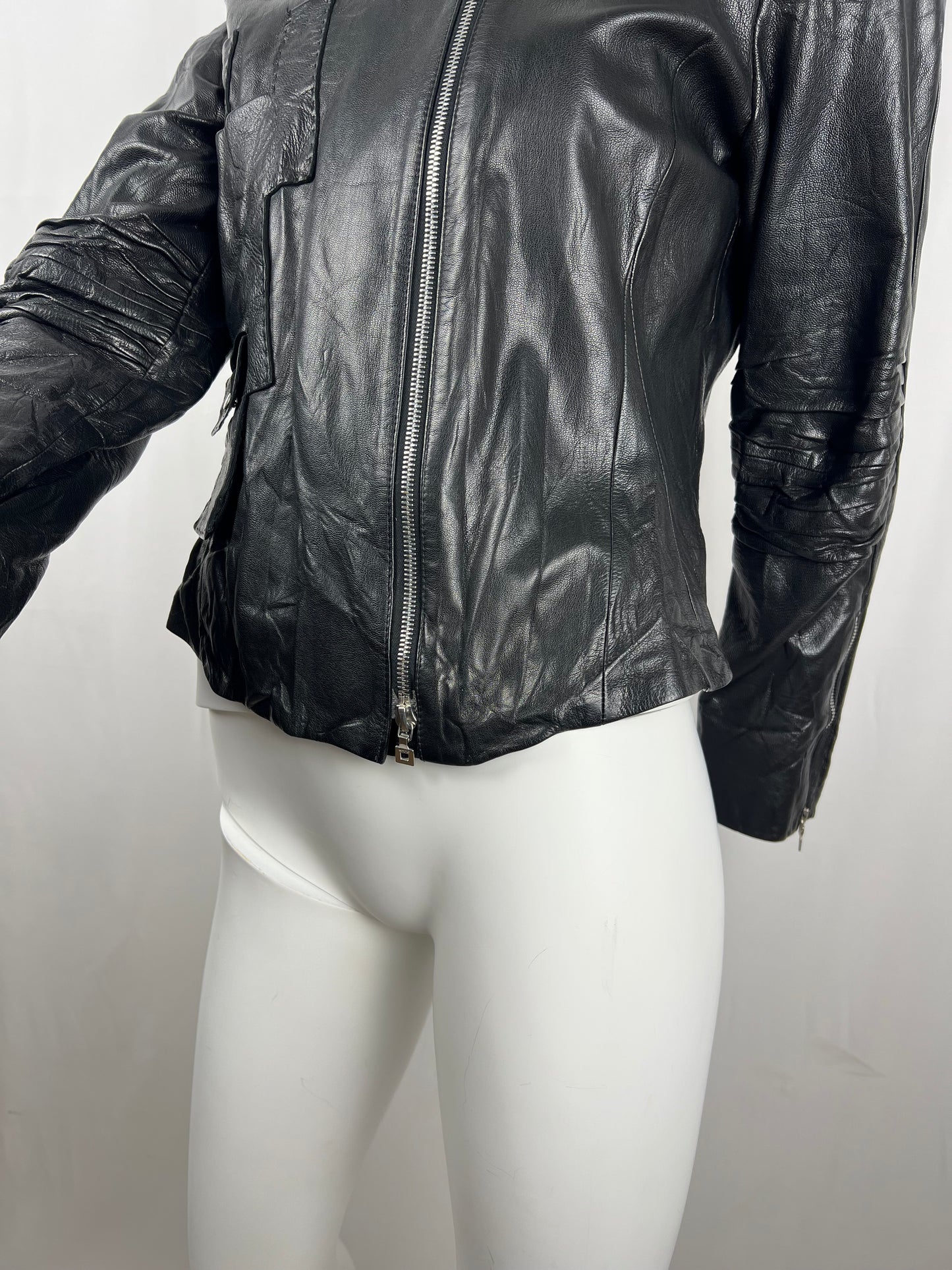 Marithé + François Girbaud Asymmetric Biker Jacket (S)