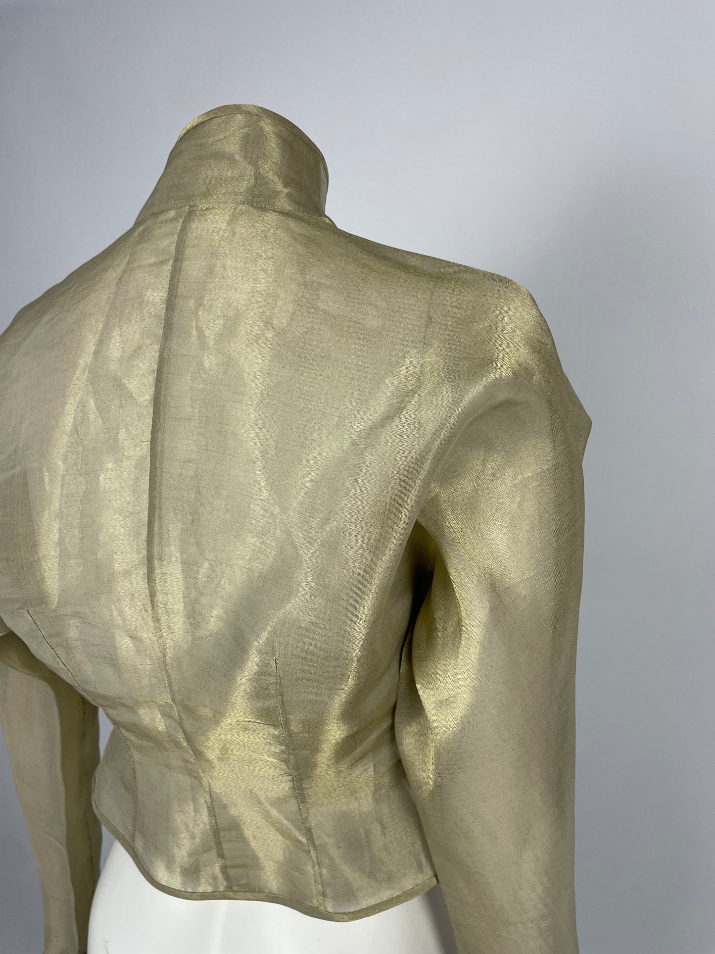 Lanvin 1990’s Silk twisted sleeves asymmetrical blouse