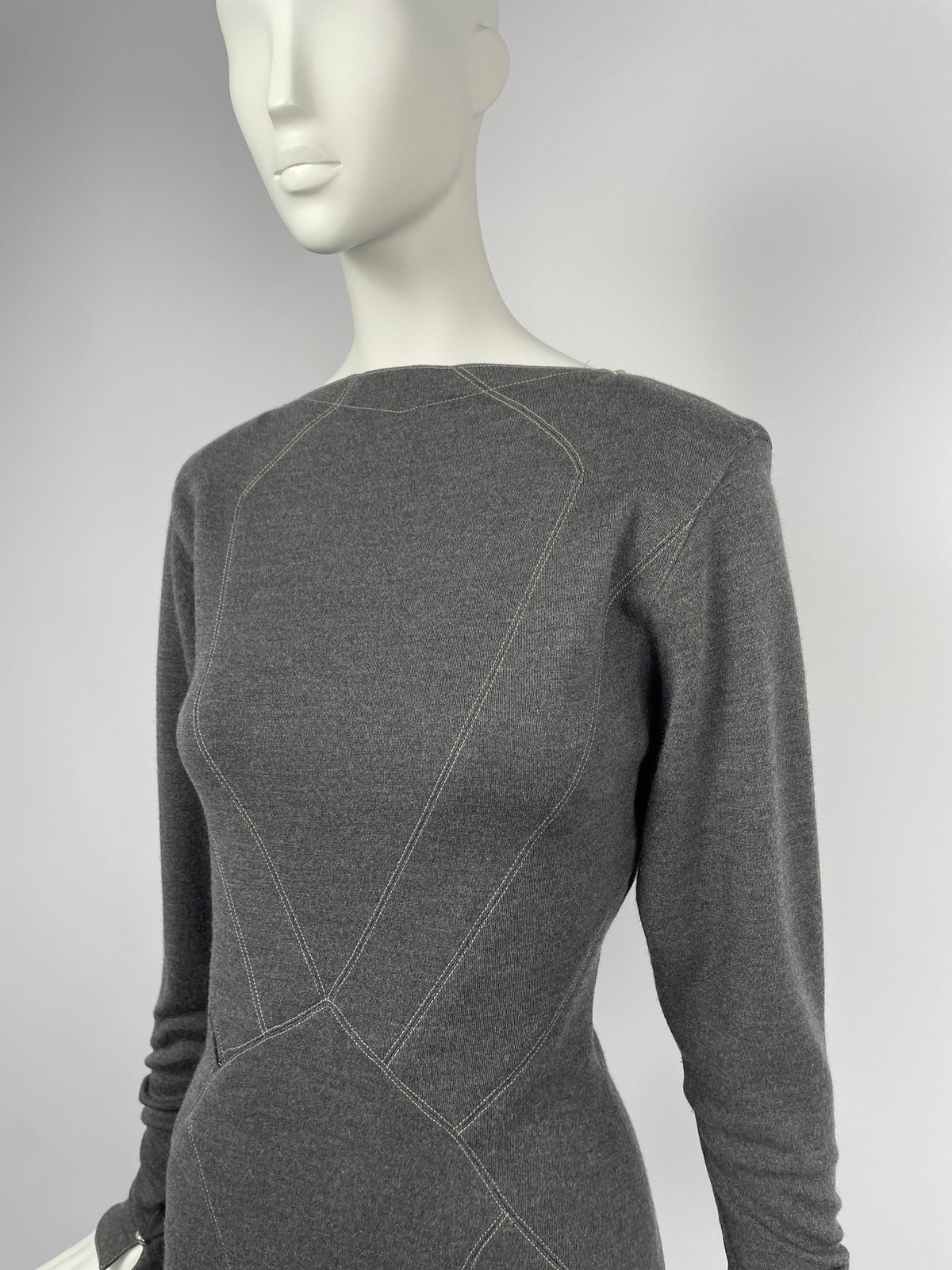 Alaia F/W 1983 asymmetrical zipper dress