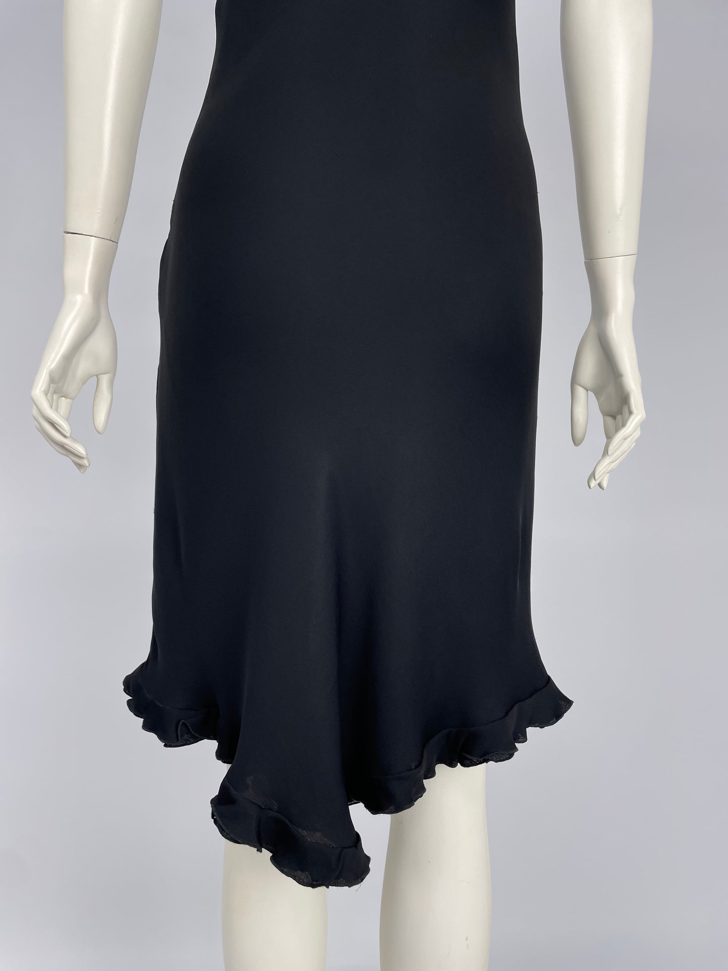 Armani 2000’s Black ruffled maxi dress