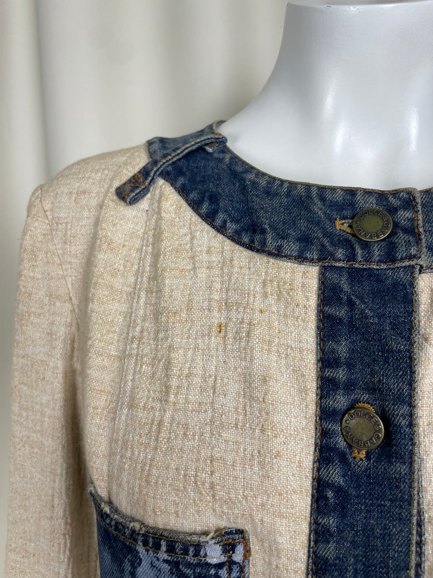 Dolce Gabbana Linen & Denim Jacket (M)