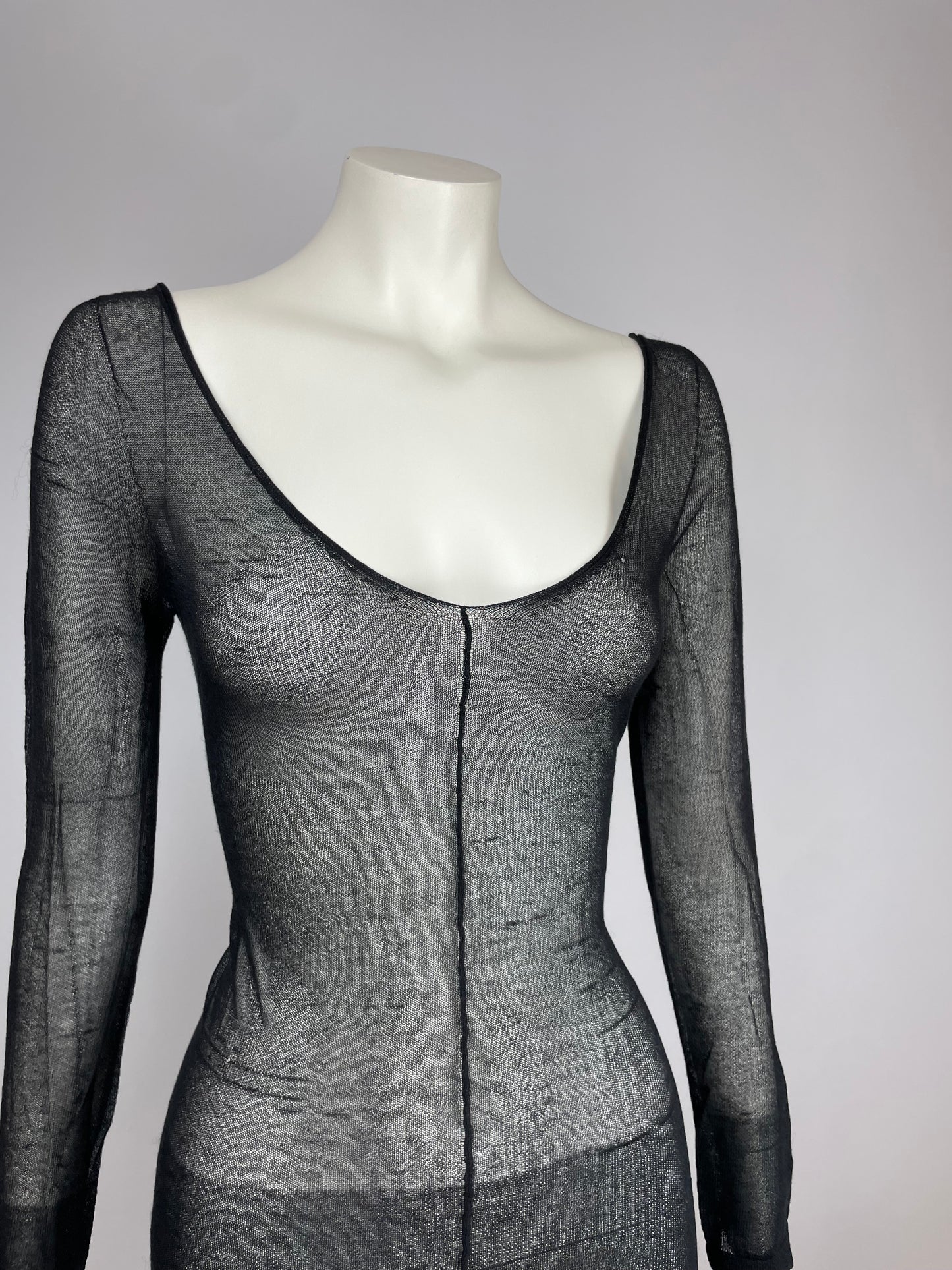 Dolce & Gabbana sheer mesh v neck dress