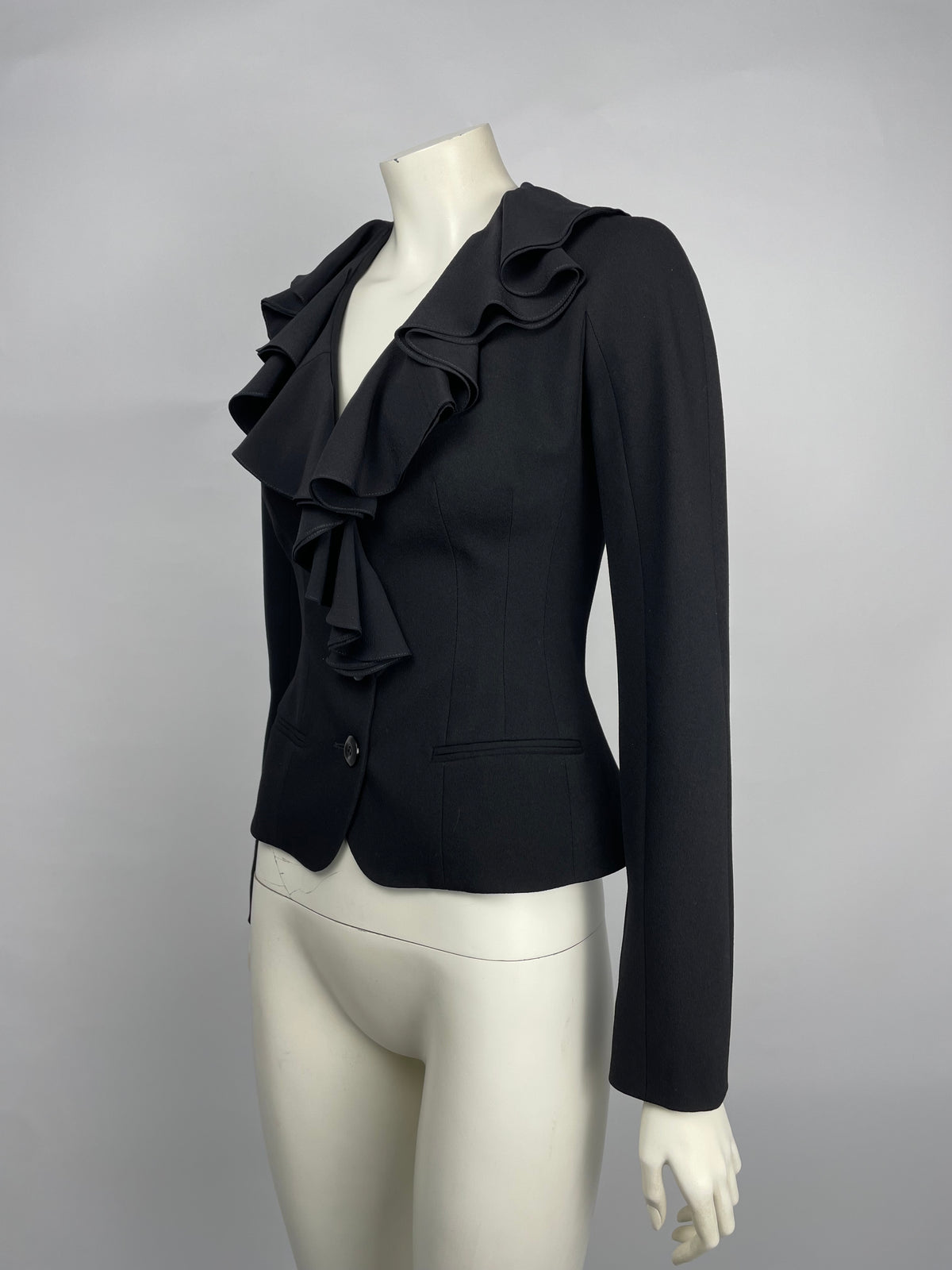 Dior by John Galliano S/S 2008 ruffle neckline bar jacket