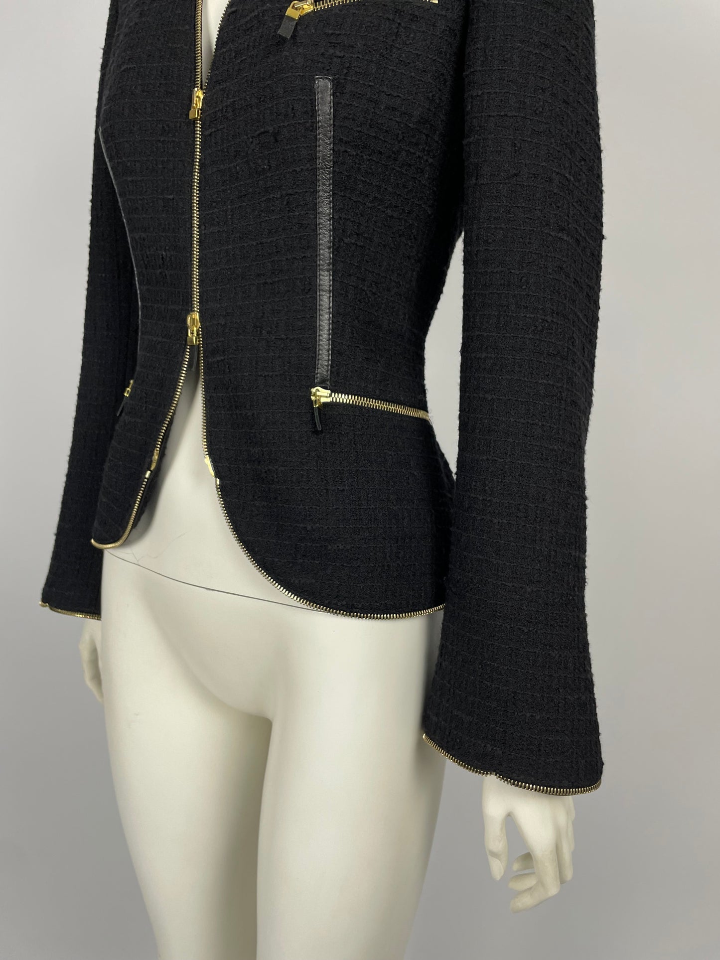 Alexander McQueen F/W 2003 Tweed Zipper blazer
