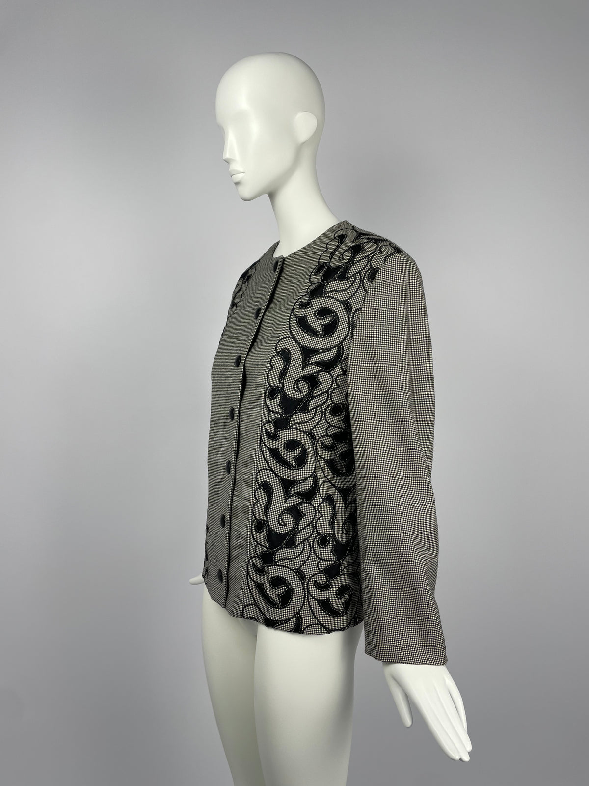 Gianni Versace Couture F/W 1989 tribal houndstood blazer