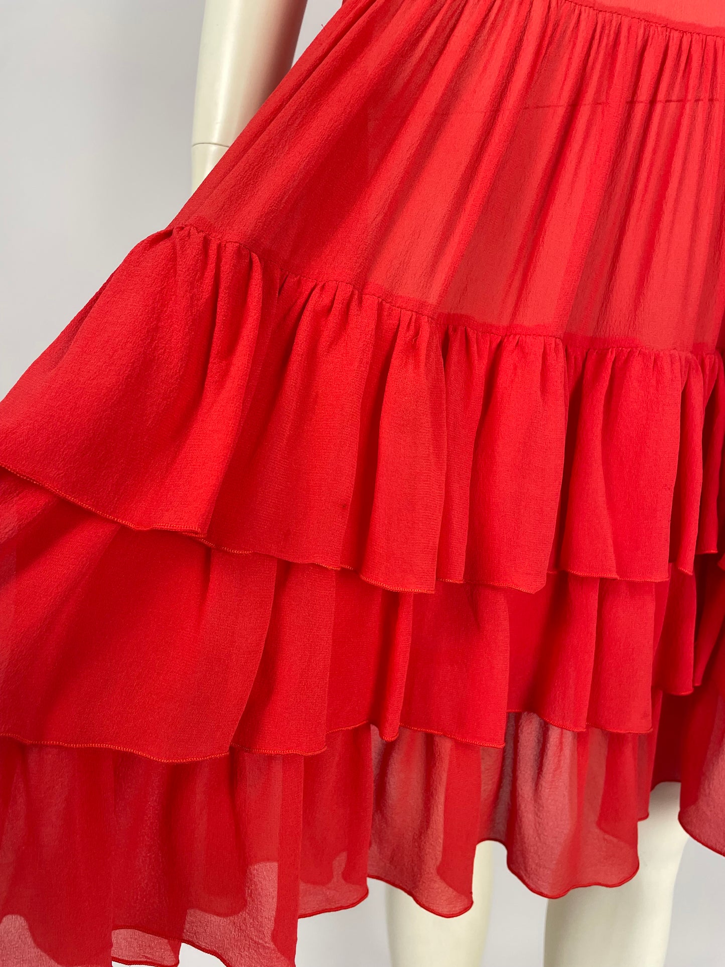 Blumarine 2000’s bondage ruffled dress.