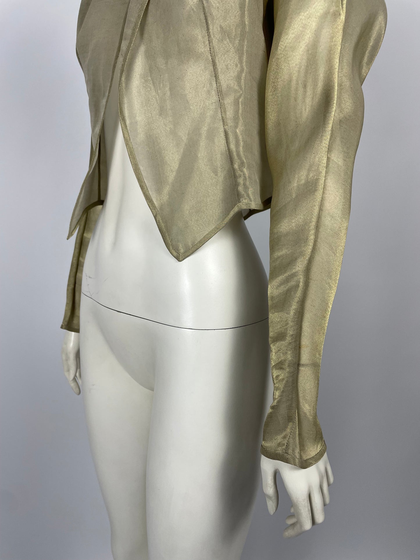 Lanvin 1990’s Silk twisted sleeves asymmetrical blouse