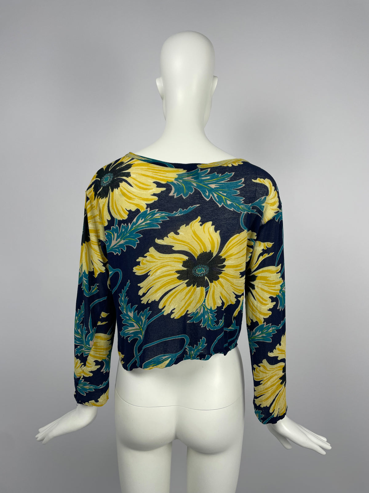 Yohji Yamamoto 2000's Floral print mesh top