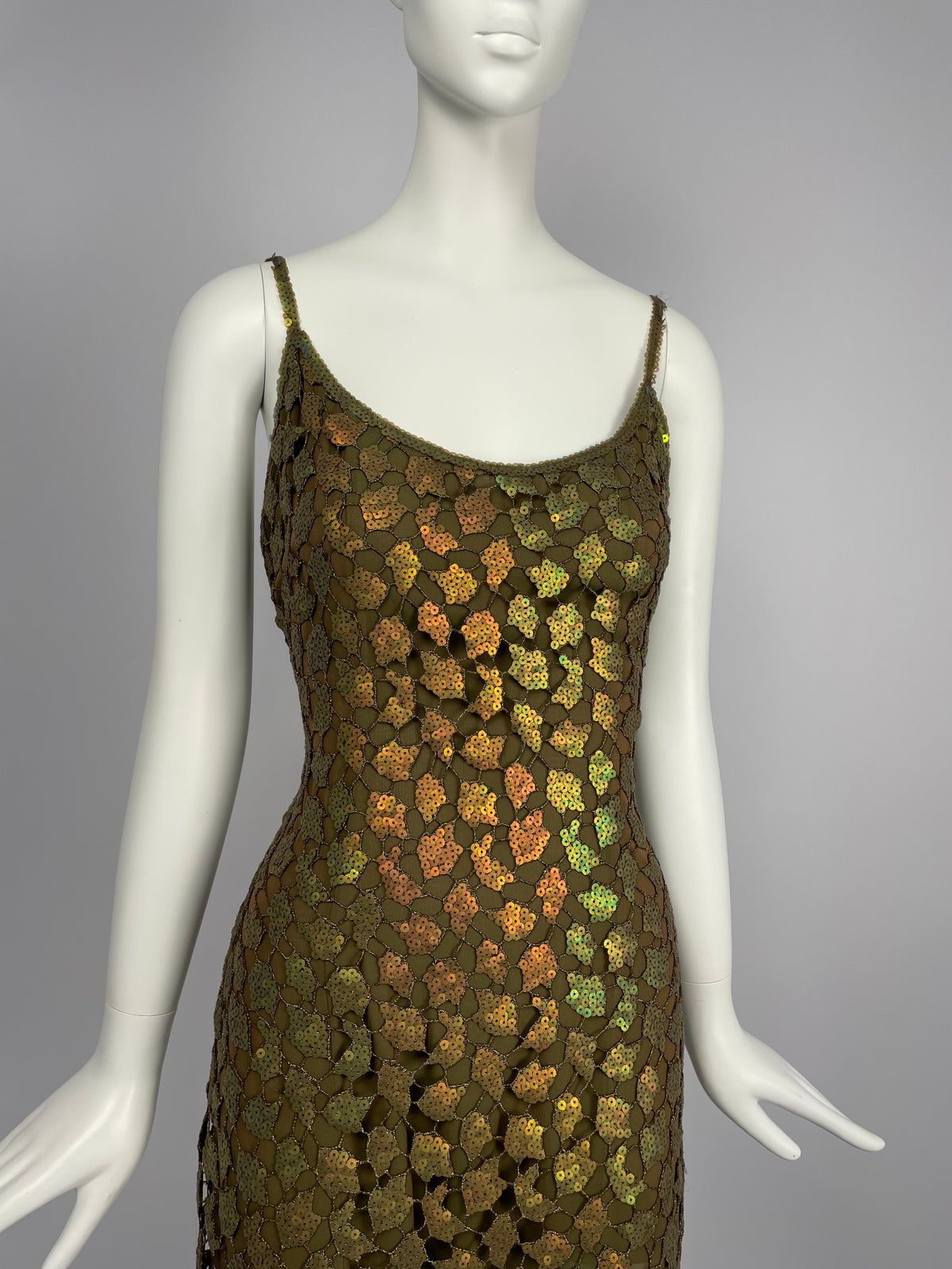 Georges Rech 1990's satin leaf dress