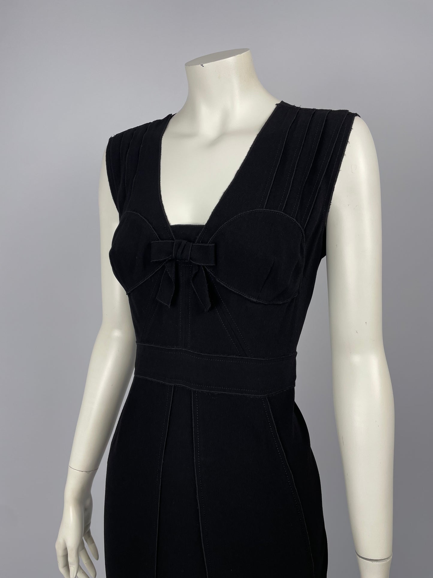 Prada 2008 V - neck deconstructed dress.