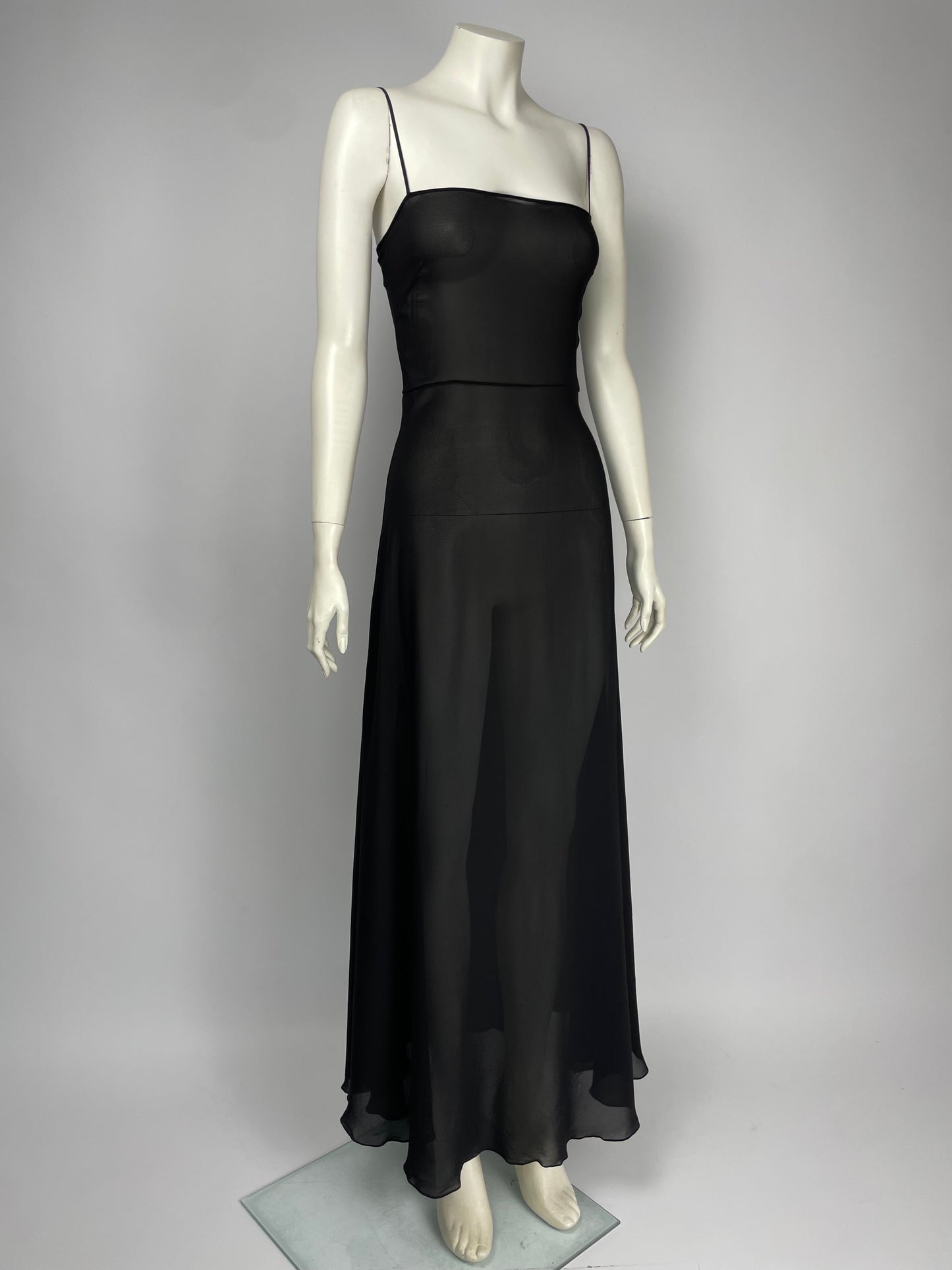 Christian Dior silk maxi slip dress.
