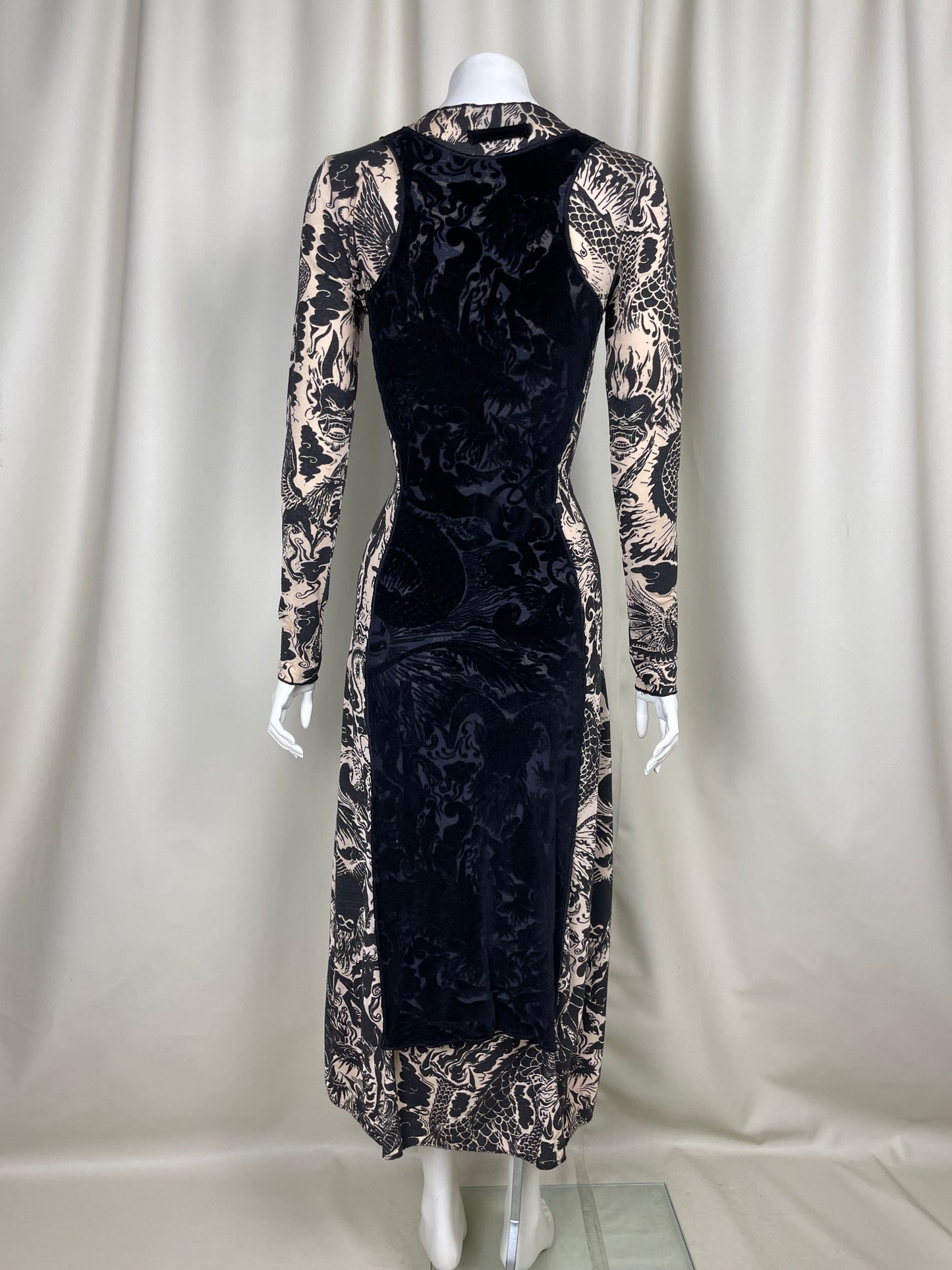 Jean Paul Gaultier Tattoo Mesh Dress (M)