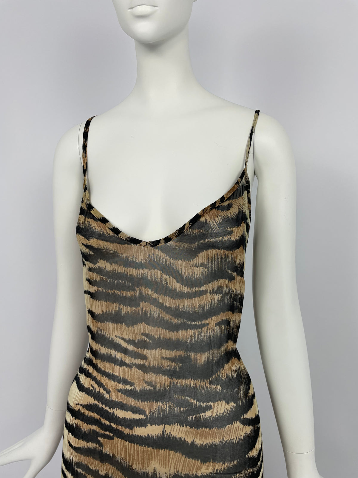 Blumarine 1990's tiger print maxi dress
