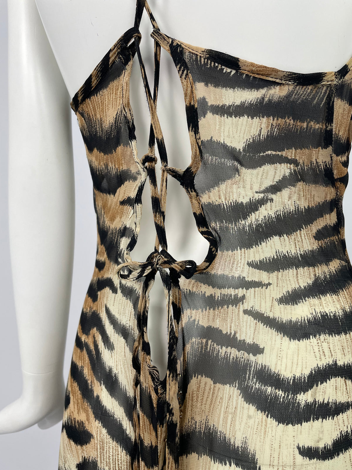 Blumarine 1990's tiger print maxi dress