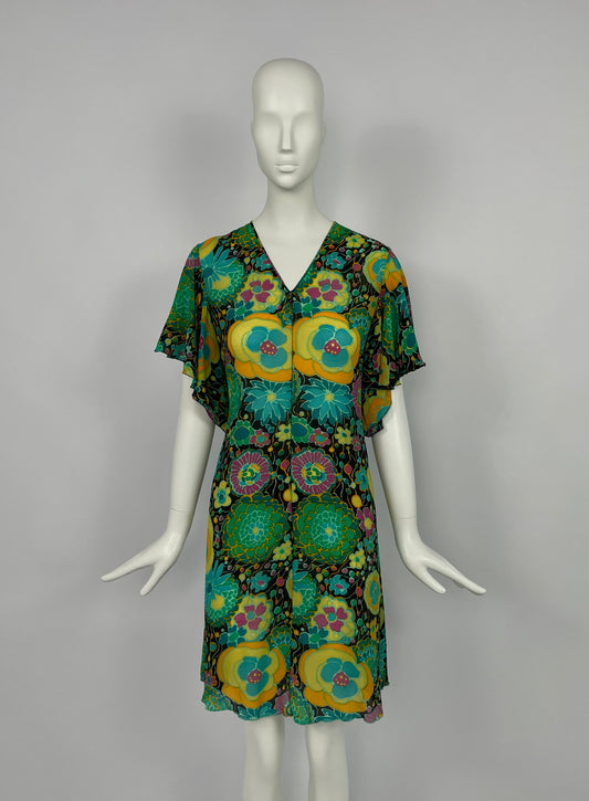 Miss Dior 1960's print dress