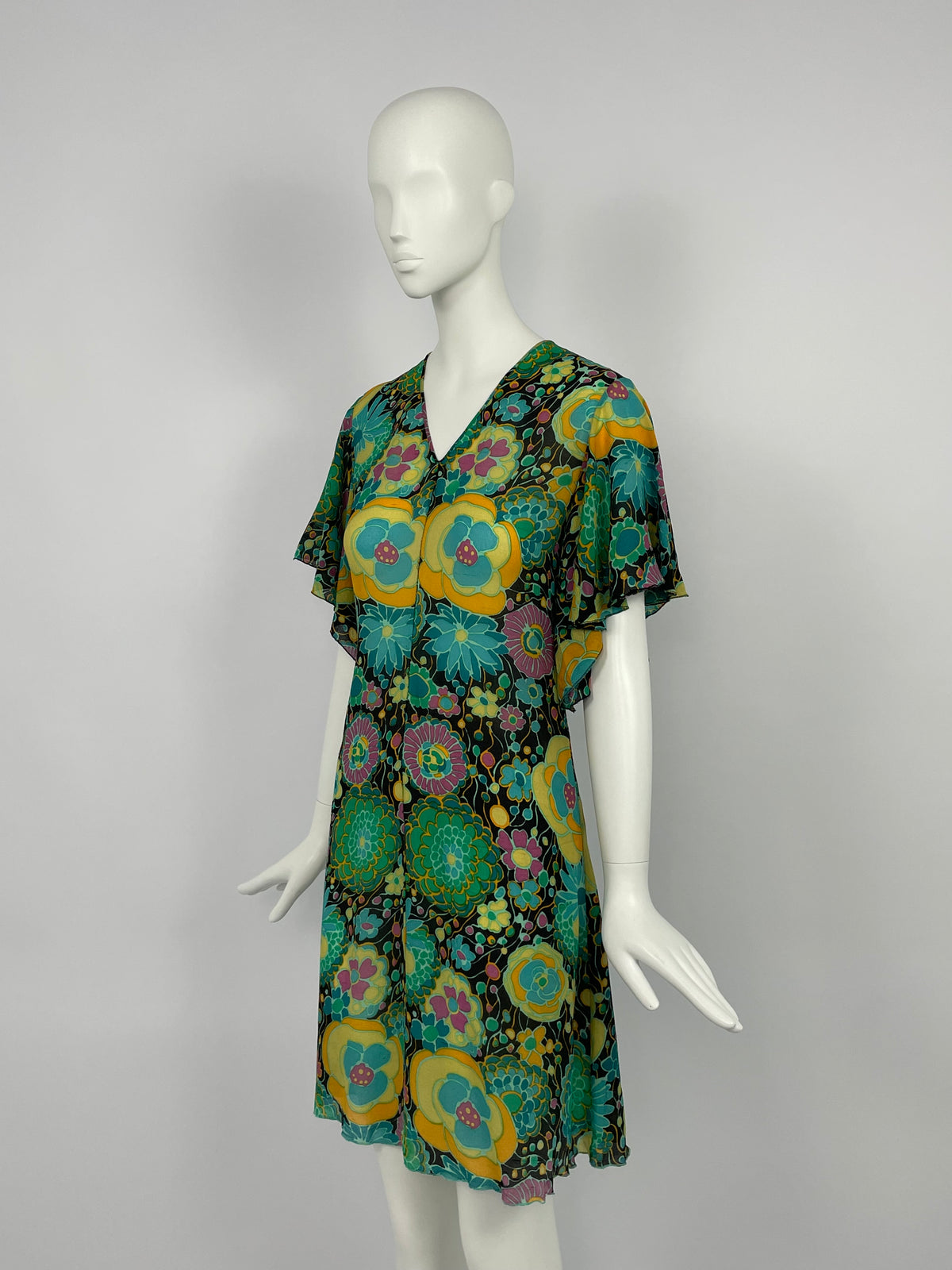 Miss Dior 1960's print dress