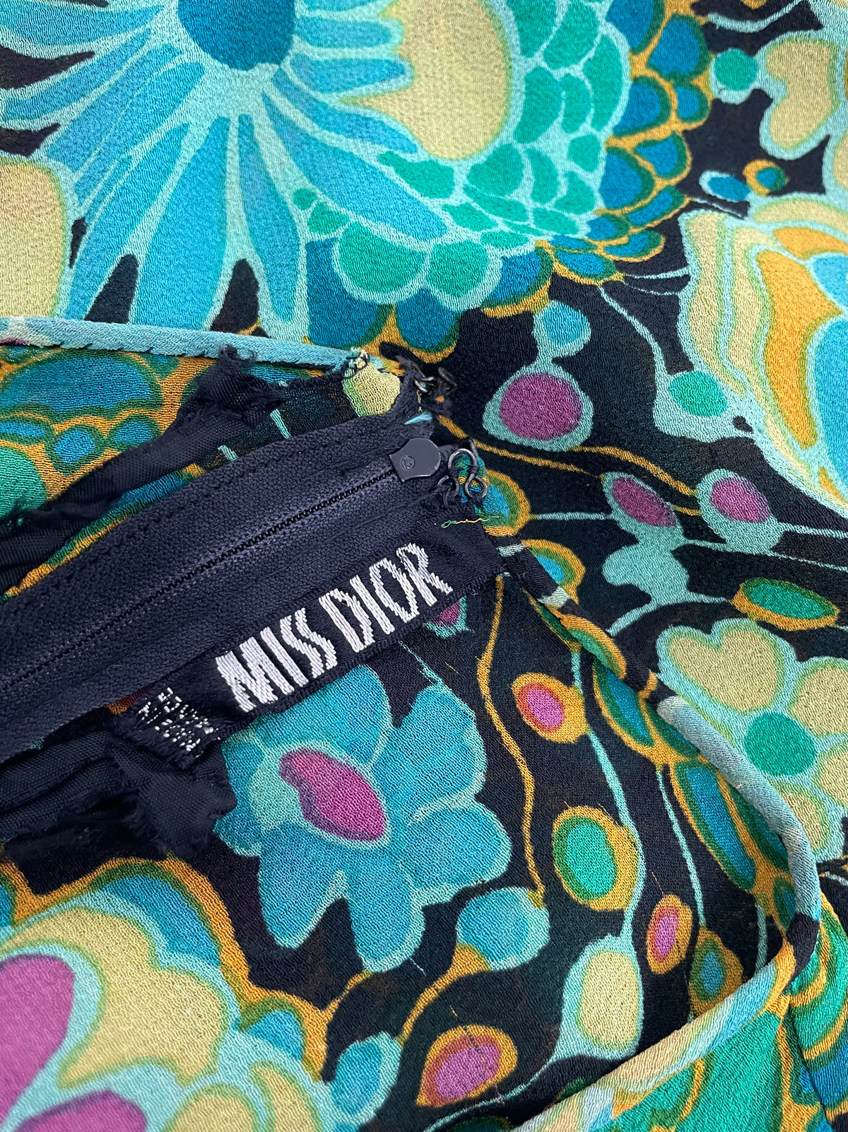Miss Dior 1960's print dress