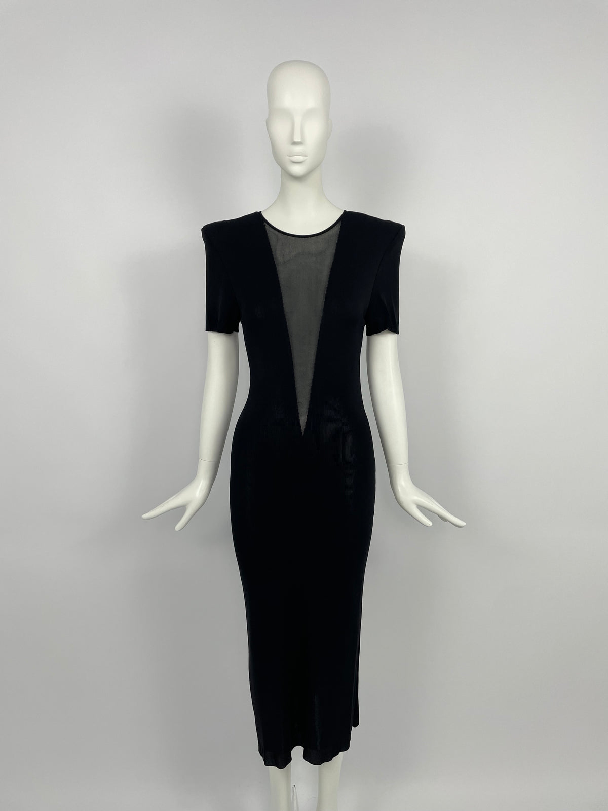 Alexander McQueen 2000's padded shoulders maxi dress