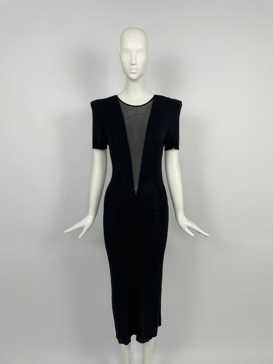 Alexander McQueen 2000's padded shoulders maxi dress