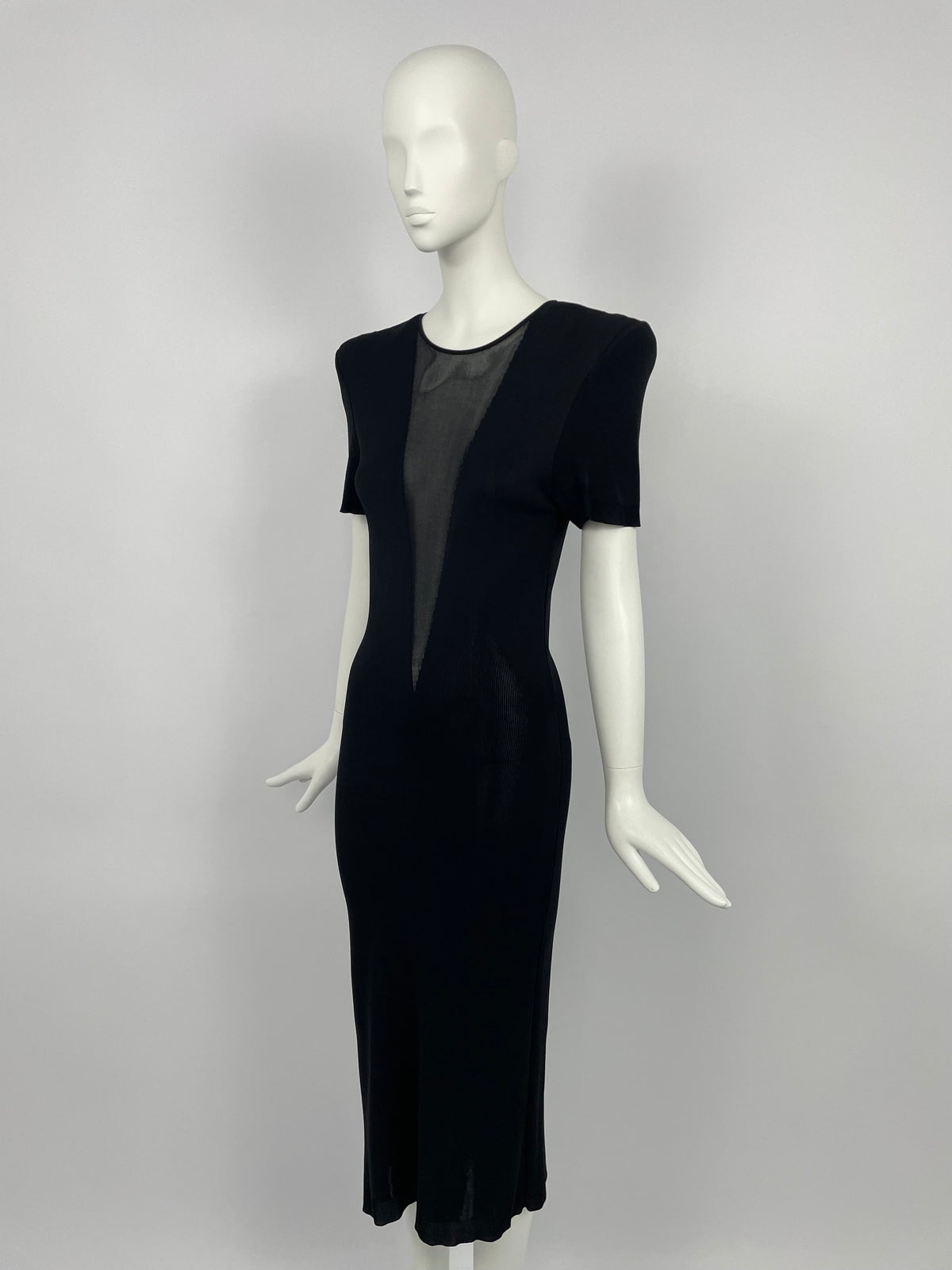 Alexander McQueen 2000's padded shoulders maxi dress