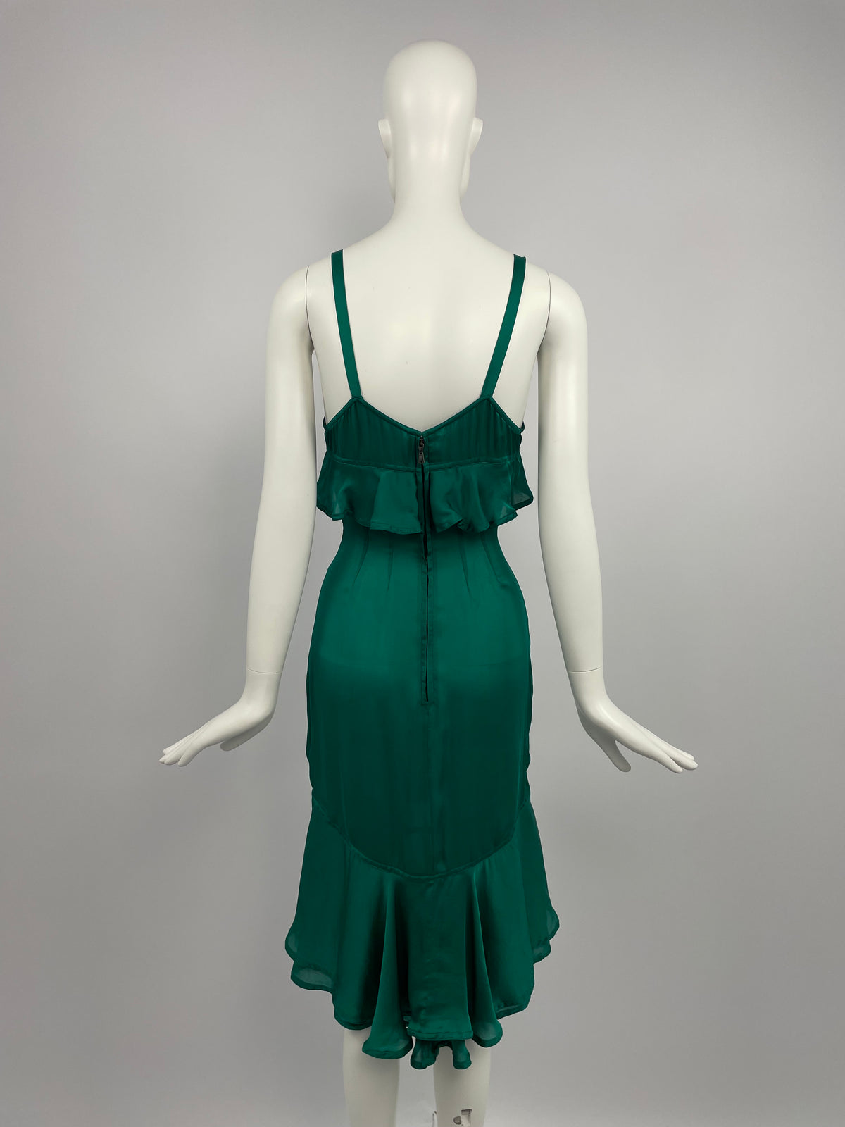 Saint Laurent by Tom Ford F/W 2003 Green flared dress