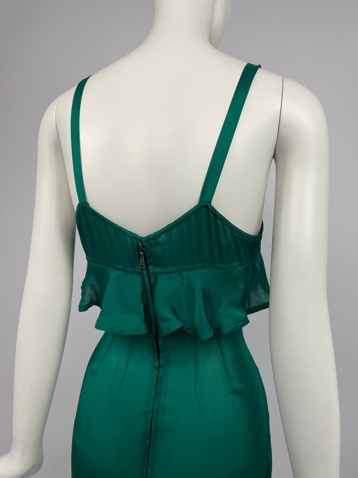 Saint Laurent by Tom Ford F/W 2003 Green flared dress