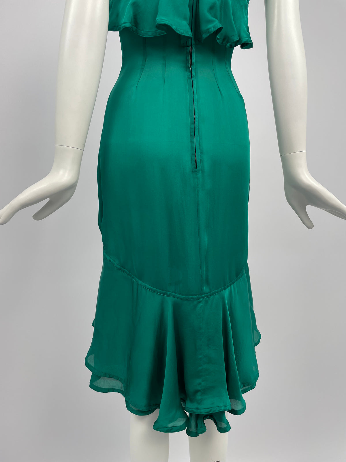 Saint Laurent by Tom Ford F/W 2003 Green flared dress