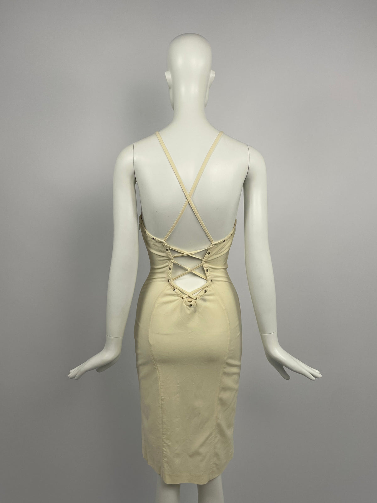 Gianni Versace 1990's Bondage bias cut dress