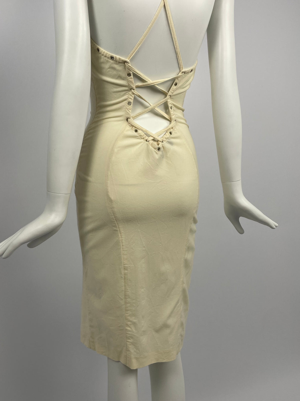 Gianni Versace 1990's Bondage bias cut dress